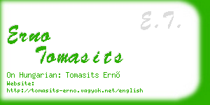 erno tomasits business card